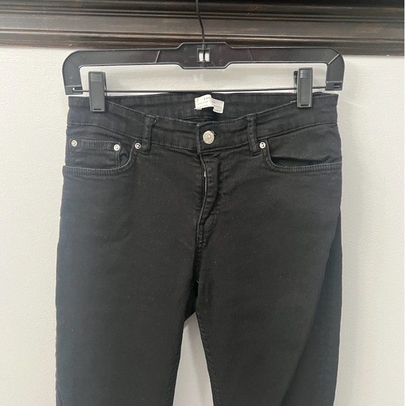 ZARA WOMAN STRAIGHT LEG SKINNY JEANS, SIZE US 8, BLACK - Picture 3 of 9